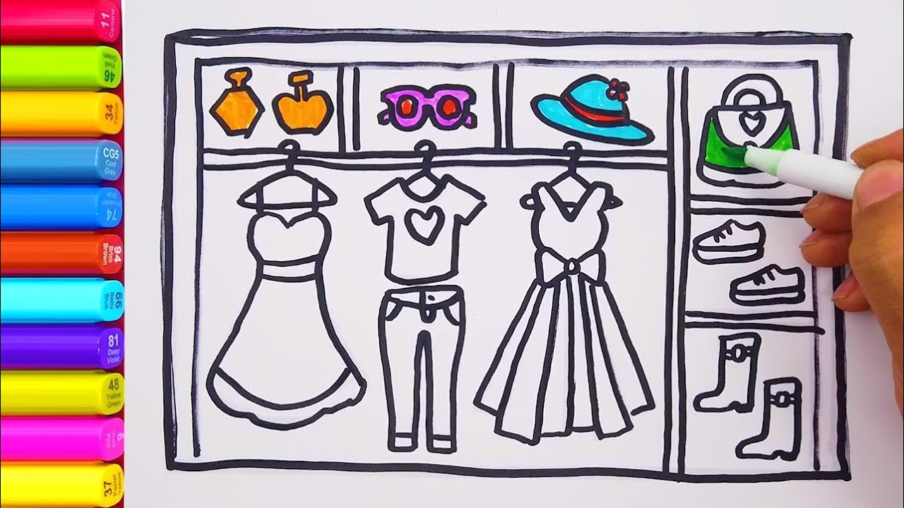 Pretty Clothes In The Wardrobe Colorpainting Pretty Clothes In The Wardrobe Colorpainting