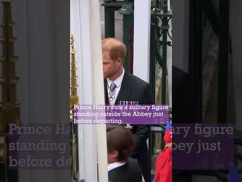 Prince Harry Standing Outside the Abbey Before Departing the Coronation