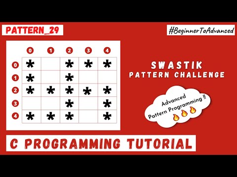 🔴 Pattern Program : 29, in C Language, in Hindi | "Swastik Pattern Program" | C Programming Tutorial