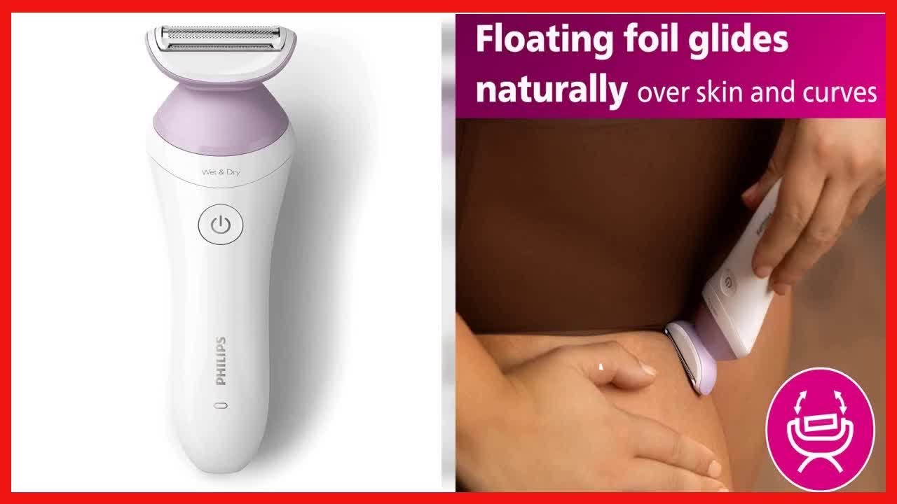 Philips Beauty Lady Electric Shaver Series 6000, Cordless with 4 Accessories, BRL136/00, White