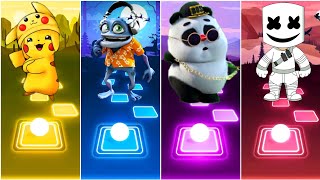 Download Lagu Pikachu vs Alex F vs Bamboo panda vs Marshmello || Tiles hop EDM Rush MP3