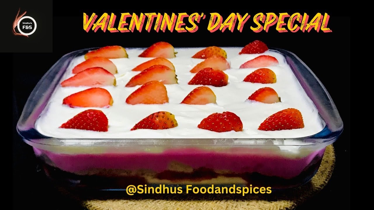 Valentines' Day Special Strawberry Bread Pudding  Homemade Easy Pudding EP 347
