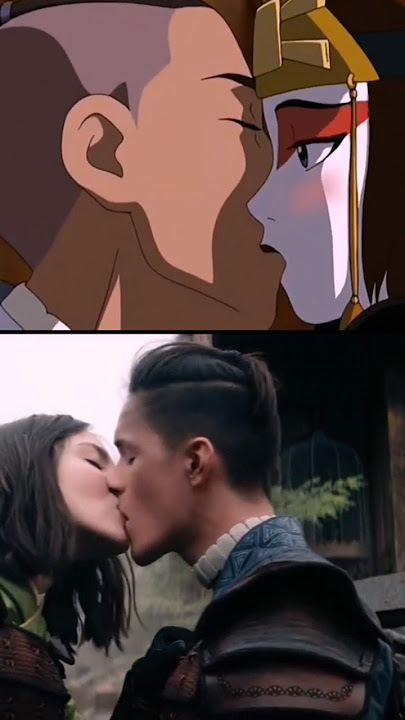 Suki and Sokka kissing scene | Avatar: The Last Airbender | Anime vs Real #avatar #mariazhang