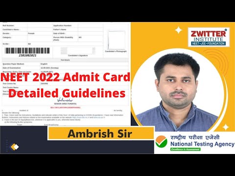 NEET 2022 Admit Card | Guidelines || Detail Information || Admit Card Guidelines