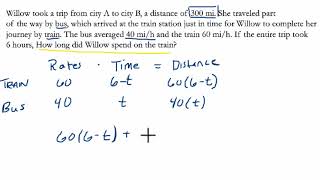 Algebra Word Problem Multiple Rates