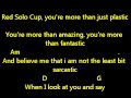 Toby keith red solo cup lyrics and chords