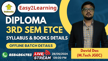 Diploma 3rd Sem ETCE | Syllabus Discussion and Best Books | By Easy2Learning/David Das