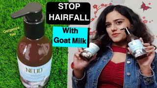 Stop Hairfall: Neud Premium Goat Milk Shampoo & Conditioner, Goat Milk Benefits for Hair  