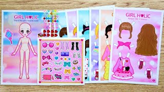 [Diy Play] 아이돌 소녀 종이 구관 인형 가위로 자르고 옷입히기 | Cutting Girl Paper Doll and Dress-Up Playing screenshot 5