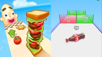 Sandwich Runner Vs Fragile Roll 3D - Max Level Gameplay Walkthrough (Android iOS) Ep 2