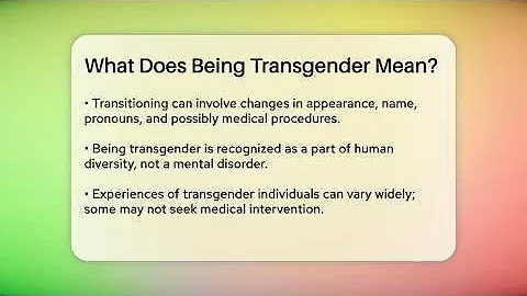 What Does Being Transgender Mean? - Gender Equality Network