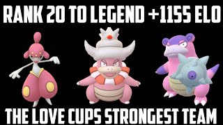 Rank 20 to Legend Gaining 1155ELO  love cups STRONGEST TEAM FT Medicham Slowking \& Galarian Slowbro