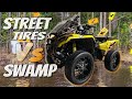 Street tires on a Canam Outlander. SHOCKED!!