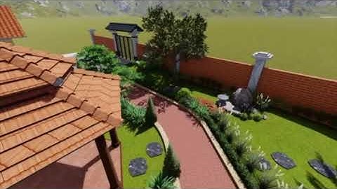 Mẫu thiết kế hồ cá coi sân vườn video 3D làm cho khách hàng