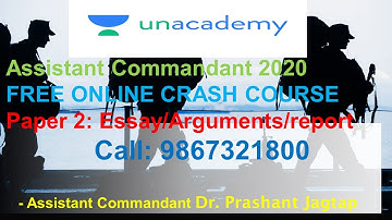 FREE Online CAPF paper 2 batch on unacademy by Asst. Cmdt. Dr. Prashant Jagtap sir (9867321800)