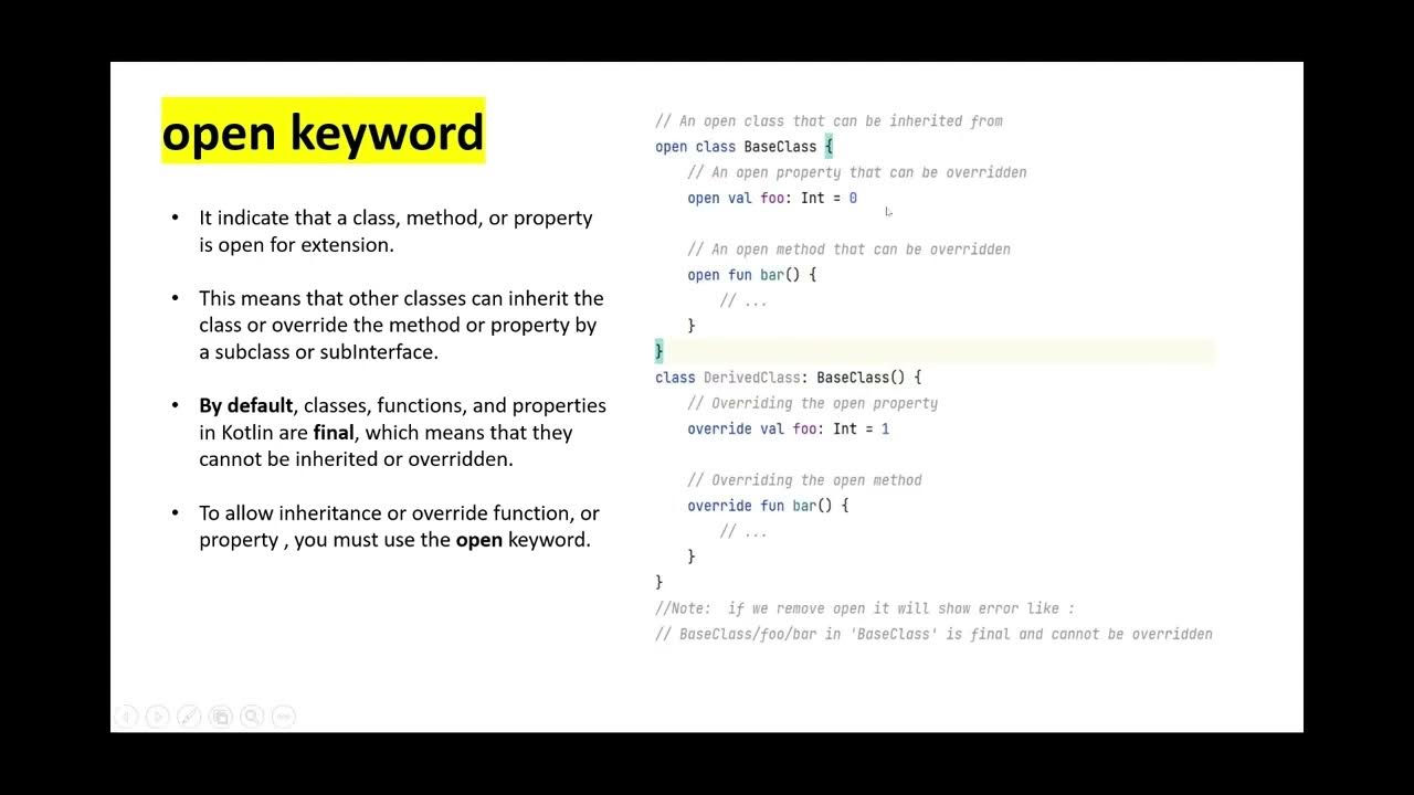 Open Keyword Kotlin (Hindi) YouTube