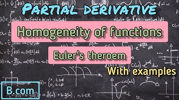 Business Maths | B.com | Year 2 | Sem 4 | Partial Derivatives|Homogeneous functions| Euler