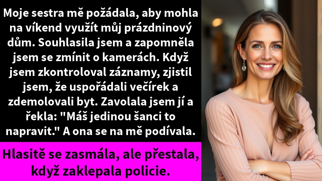 Moje sestra mě požádala, aby mohla na víkend využít můj prázdninový dům. Souhlasila jsem a zapomněla