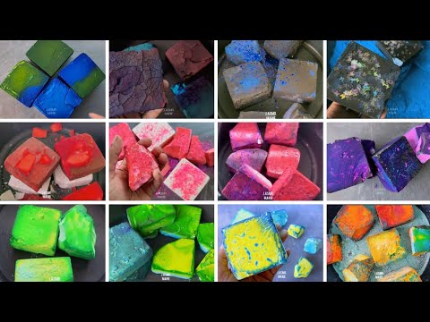 EXTREMELY SOFT DUSTY CRISPY dyed gym chalk edit | Crunchy dyed blocks ...