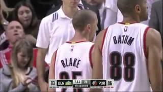 Steve Blake & Kenneth Faried FIGHT    Nuggets vs Blazers   Nov 9, 2014   NBA 2014 15 Season