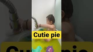 Baby In Bath Tub Cute Baby Boy In Shower Baby Playing In Water 1 Year Baby Boy