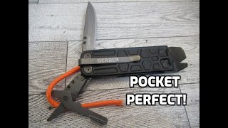 Gerber Multi-Tool mit 7 Funktionen, Messer mit glatter Klinge und Gürtelclip, Lockdown Slim Pry, Gusseisen/5Cr15MoV, Bronze, 30-001737
