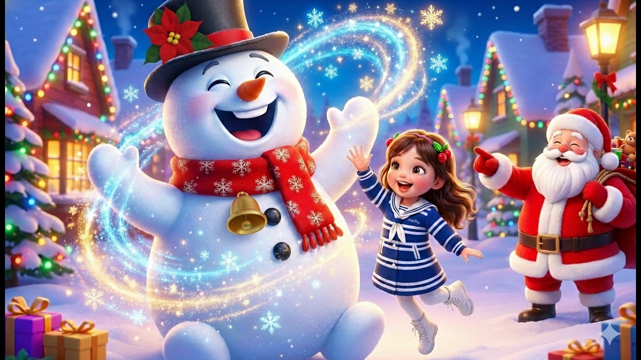 Frosty the Snowman ⛄ | Cute 3D Song with Lyrics for Toddlers | Cherry ...