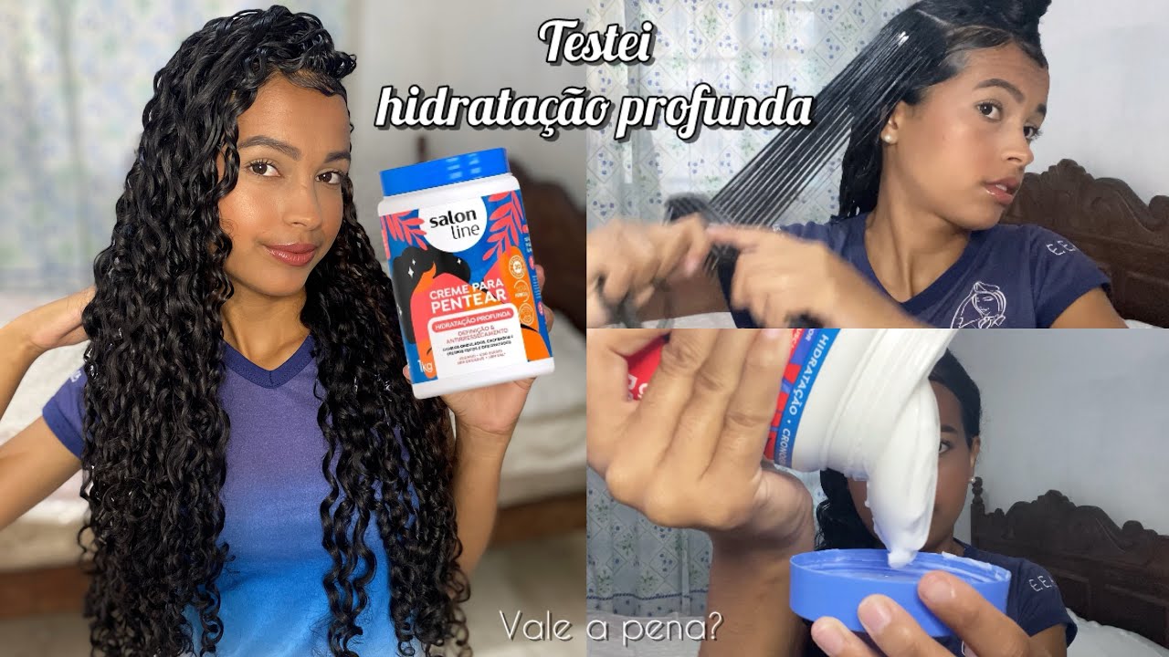 Testei o creme HIDRATAÇÃO PROFUNDA da Salon line no meu cabelo cacheado 3b 