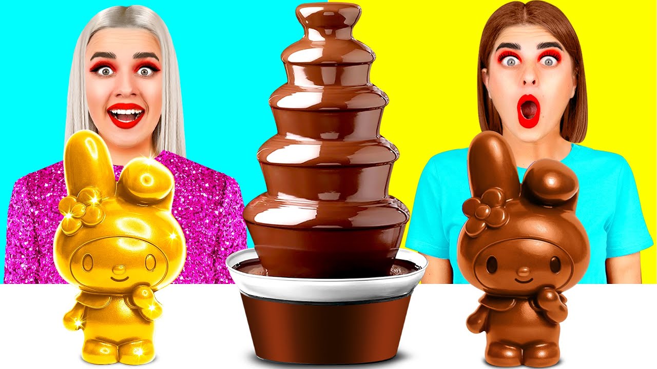 Богатая Девушка против Бедной Шоколадный Фонтан Челлендж | Смешные Кулинарные Войны от BooBoom
