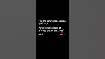 💯 Convert Cartesian Equation to Parametric Equation of a Parabola