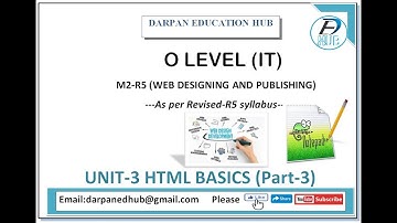 HTML Basics Theory Part-3|NIELIT O Level M2-R5(Web Designing & Publishing)
