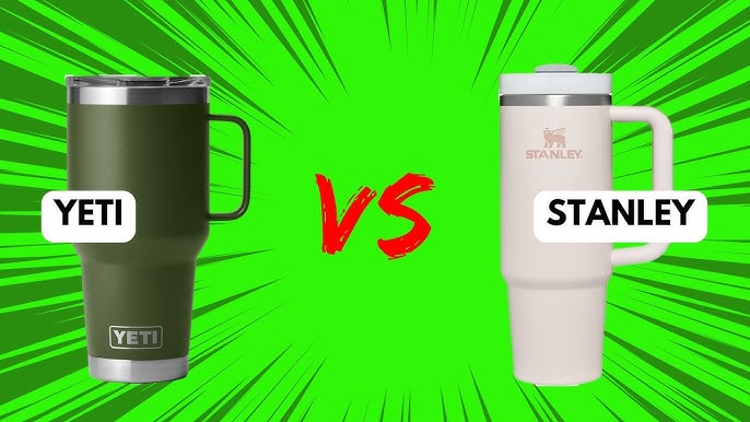 Stanley vs Yeti Tumbler Travel Mug with Straw Lid & Handle 40 oz vs 35oz  Yeti 