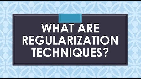 WHAT ARE REGULARIZATION TECHNIQUES?