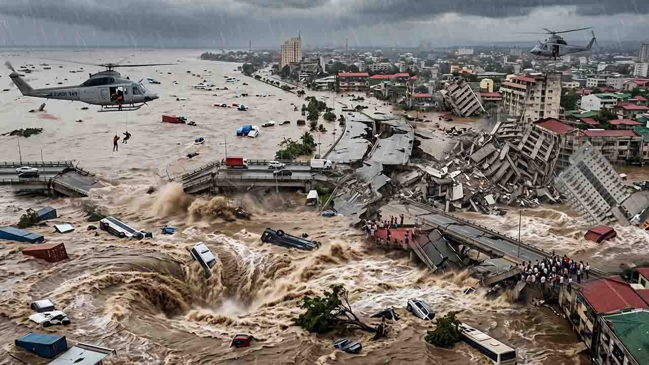 ⁣Chaos in Venezuela Again After Earthquake! Bridge Destroyed as Massive Floods Hit Caracas