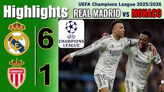 Real Madrid vs Monaco 6-1 Highlights & All Goals | UEFA Champions League 2025/26