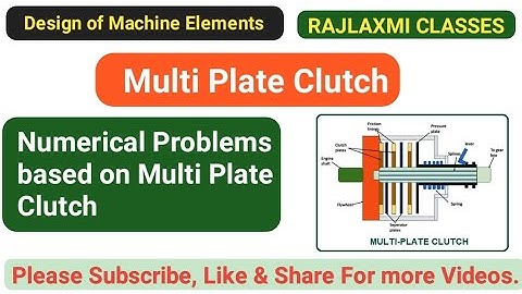 Numerical Problem based on Multi Plate clutch।। Outside & Inner Radius।। Mean Radius।। Axial thrust