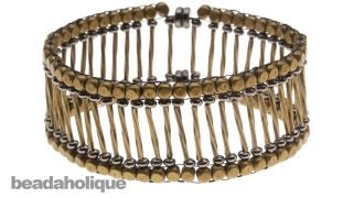 How to Bead Weave a Metal Bead Bracelet using Modified Ladder Stitch