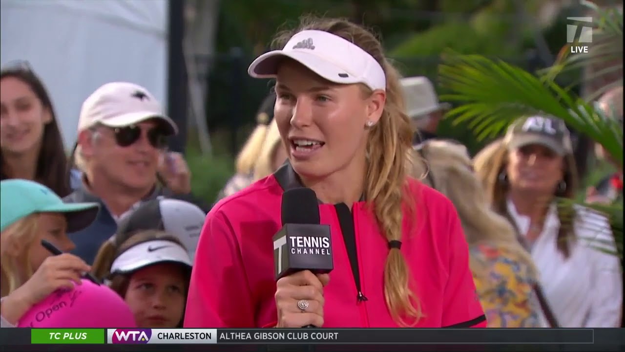 Caroline Wozniacki - 2019 Charleston Second Round Tennis Channel Desk Interview