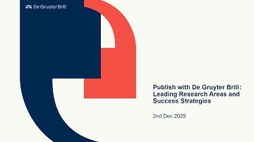 Publish with De Gruyter Brill: Leading Research Areas and Success Strategies