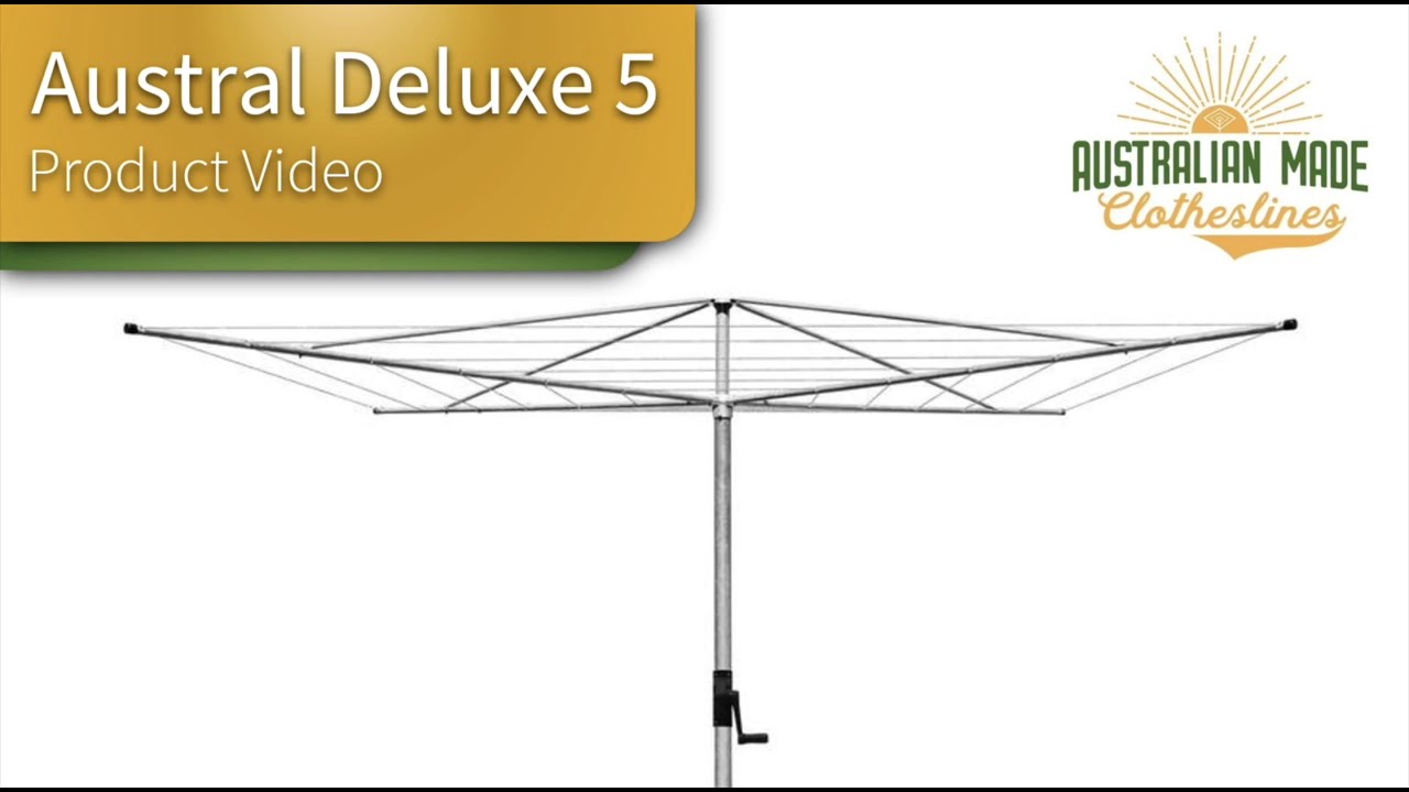 Austral Deluxe 5 Rotary Clothes Hoist Product Video YouTube