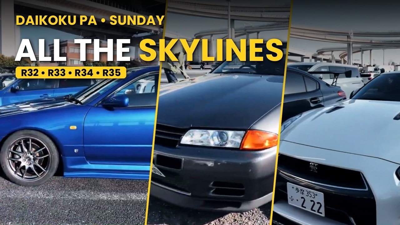 Every Skyline and GT-R at Daikoku PA on a Sunday