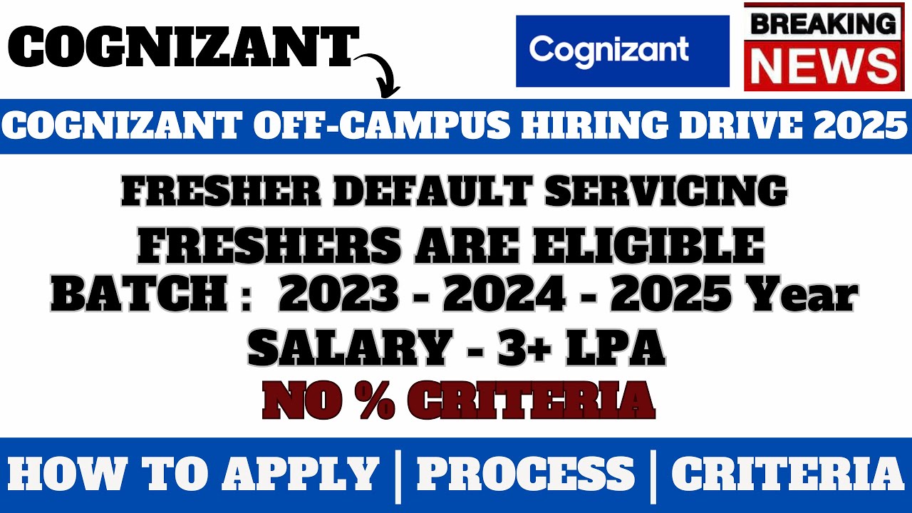 COGNIZANT HIRING 2025 | Fresher Hiring | Salary 6 LPA | Freshers are ...