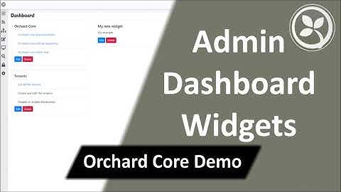 Admin Dashboard Widgets - Orchard Core Demo