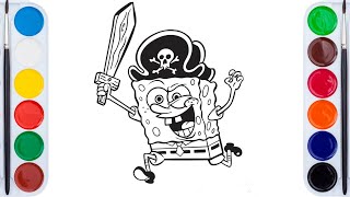 How to draw spongebob squarepants for kids