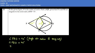 23. In the given figure, O is the centre of circle. Find ∠AQB, given that PA and PB are tangents