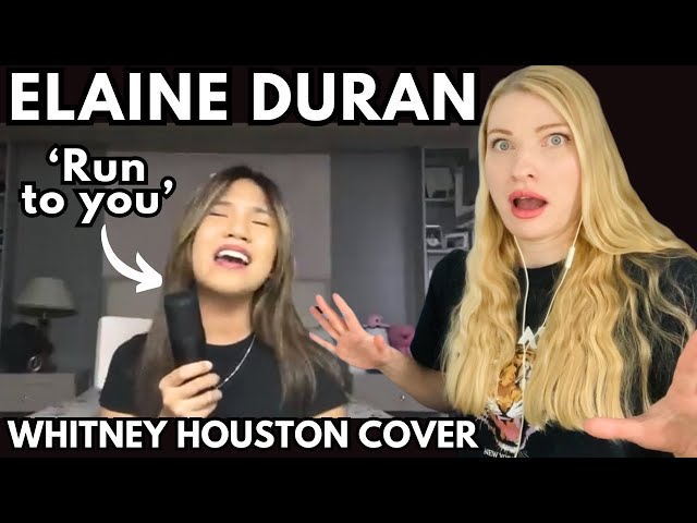 Vocal Coach Reacts: ELAINE DURAN 'Run To You' Whitney Houston Cover In Depth Analysis! class=