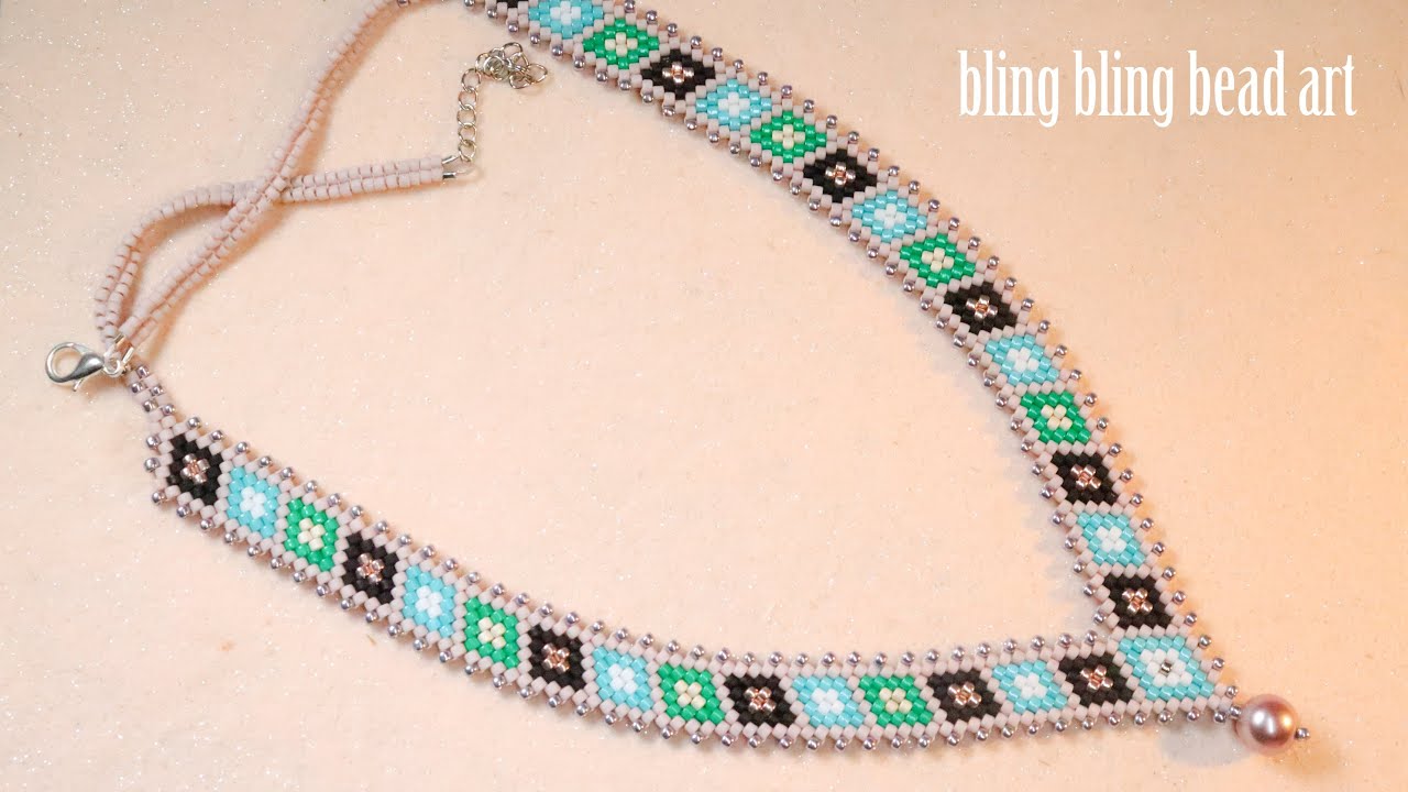 آموزش گردنبند با هر نوع منجوق با طرحی زیبا و شیک How to make beading necklace elegant and easy no267