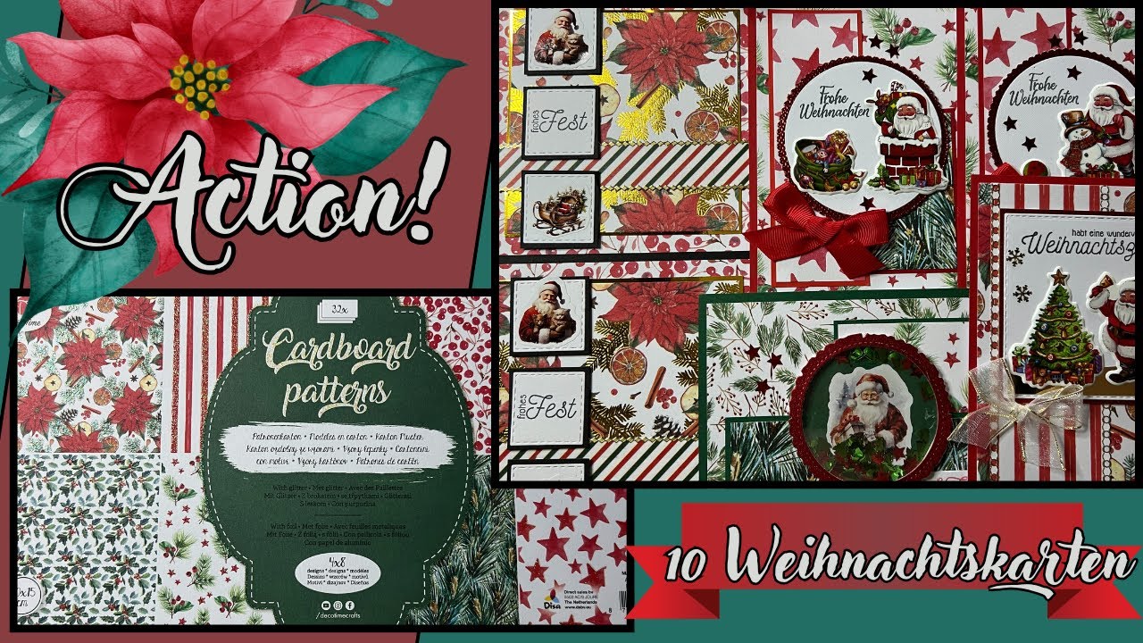 Action❣️ 10 Weihnachtskarten 🎅 - Cardboard Patterns - Déco Time