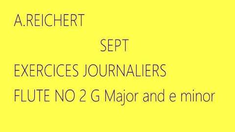 A Reichert 7 Exercices Journaliers Op 5 Flute  no 2 G Major and e minor