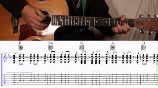 How to Play the Chords to Feliz Navidad by Jose Feliciano on Guitar with TAB